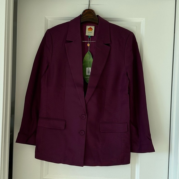 Farm Rio Burgundy Straight Blazer - Picture 7 of 11